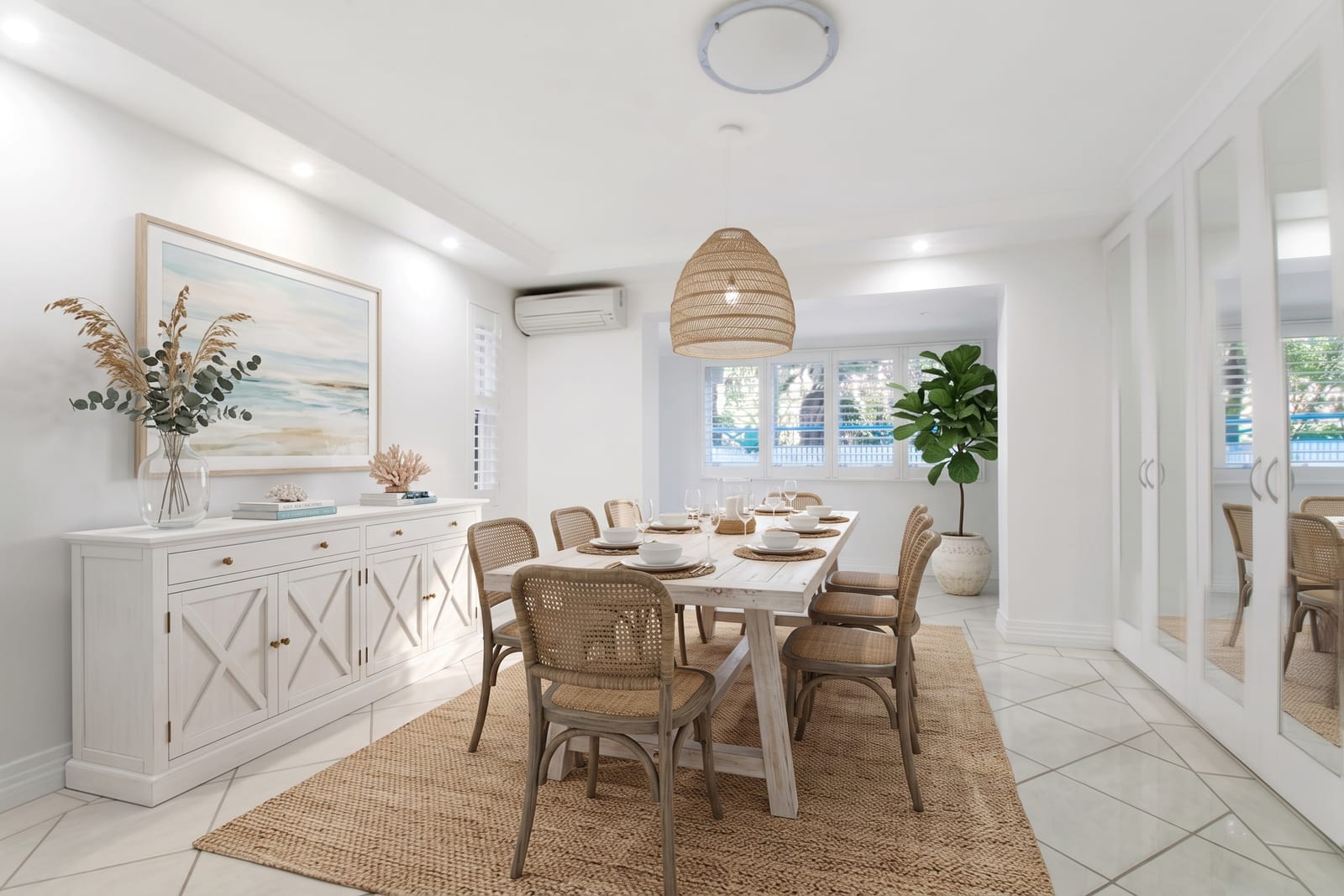 Virtual staging for dining rooms